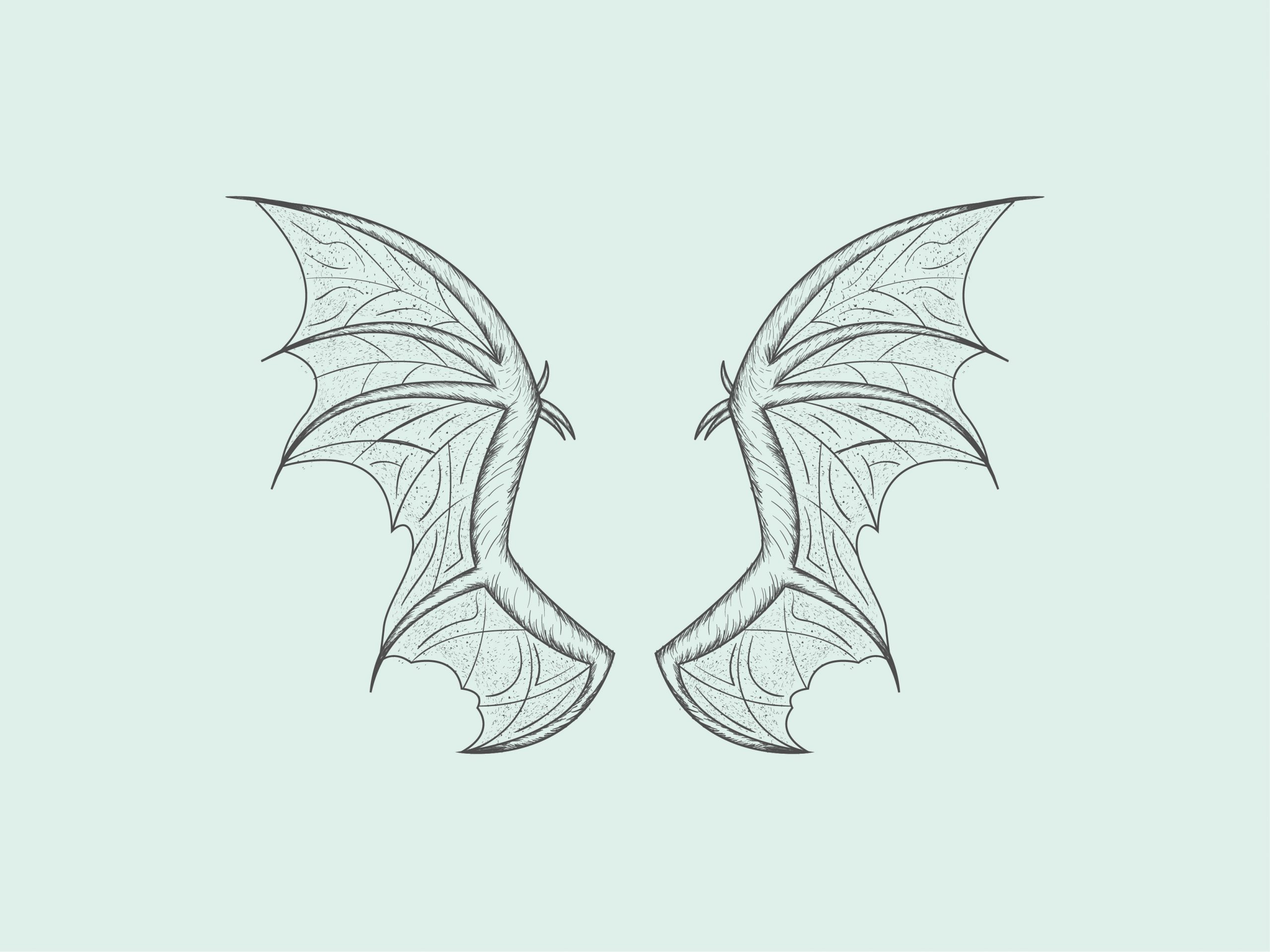 bat wings drawing