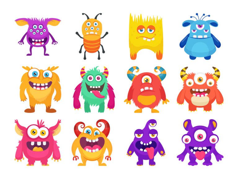 Monster Characters Vector - Frebers