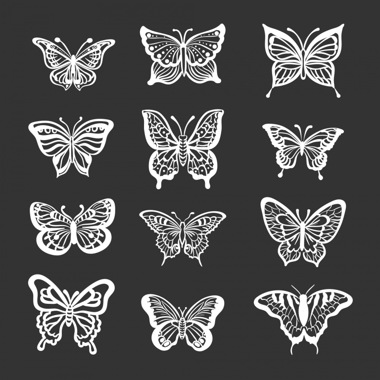 Butterfly Icons Hand Drawn Style Download - Frebers